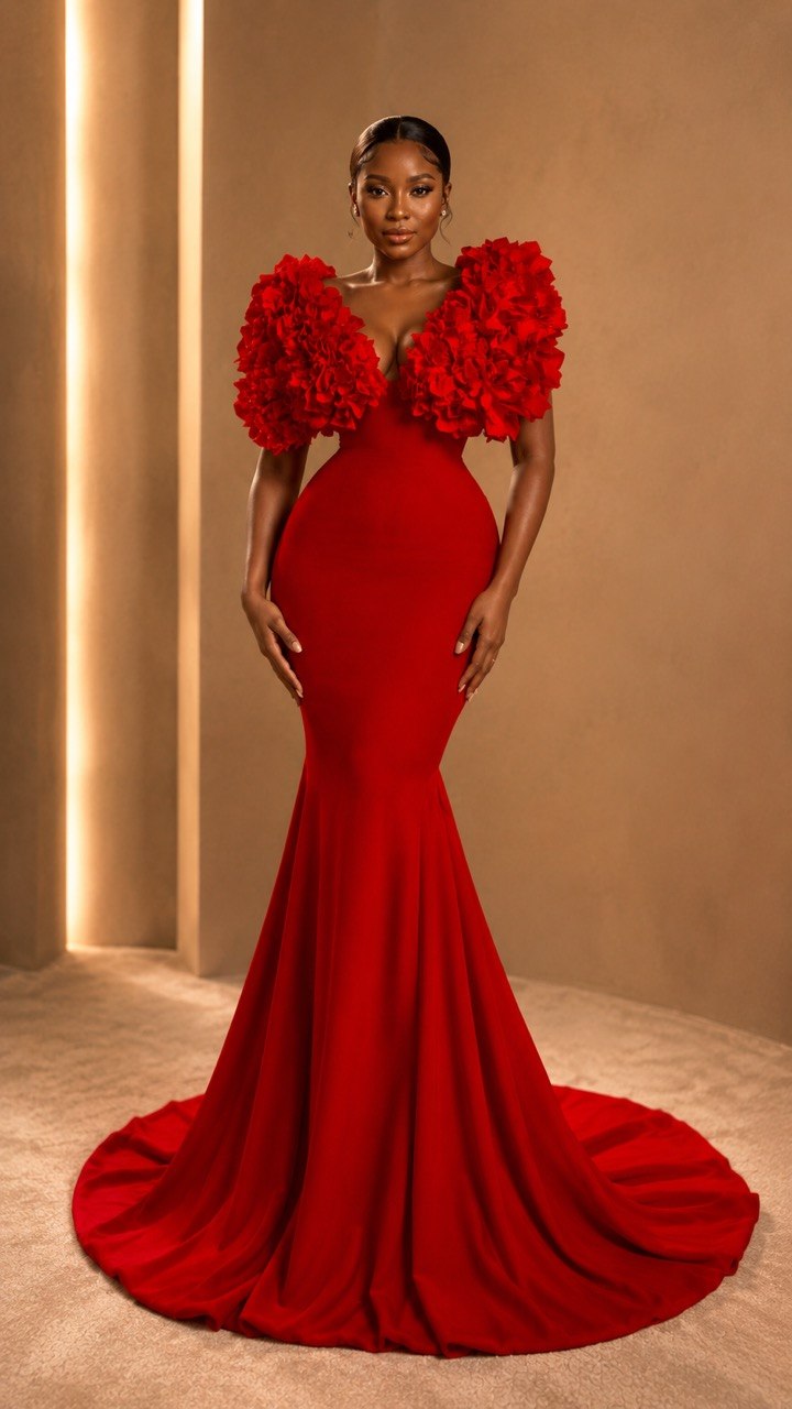 Crimson Petal Gown